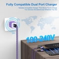 thumbnail image 3 of USB C Block Fast Charging, 2 Pack Dual Port Charger Block with Type C Charging Cable 6FT, USB Charging Block Type C Charger Block Wall Charger Adapter Power Station Compatible for Android, Purple, 3 of 7