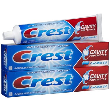 Crest Cavity Protection Toothpaste Gel Cool Mint 8.20 oz (Pack of 3 ...