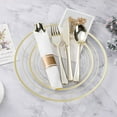 thumbnail image 2 of 175PCS Gold Plastic Dinnerware Set, Disposable Party Plates for 25 Guests, Include: 50Plastic Plates, 25 Pre Rolled Napkins with Gold Silverware, 25 Cups, 2 of 12