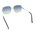 thumbnail image 7 of Womens Curved Concave Face Rectangle Oversized Metal Rim Sunglasses Silver - Black Beige, 7 of 7