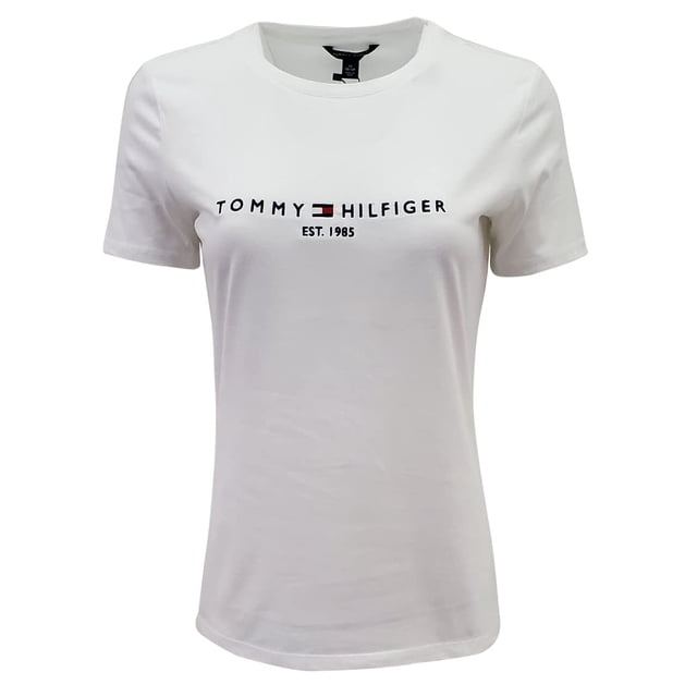 Camiseta Tommy Hilfiger Line con cuello redondo para mujer, color blanco, XXL