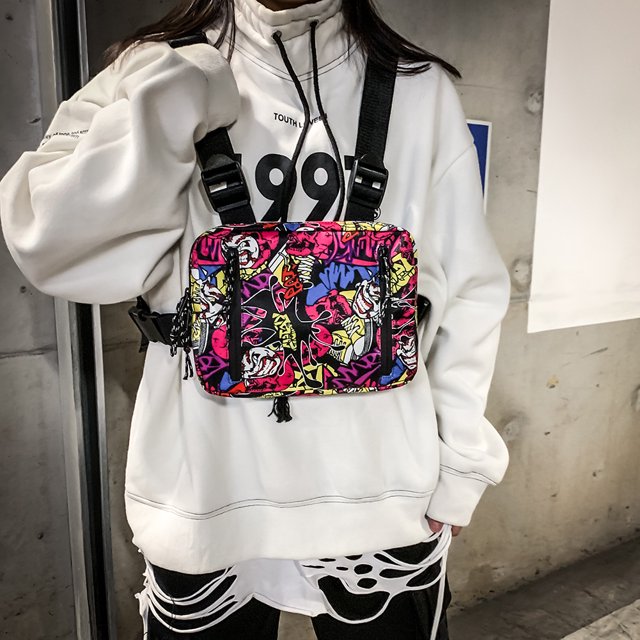 Bolsa Hip Hop Pecho Rig Ligero Oxford Rectángulo para Hombres Mujeres (Multicolor) Likrtyny Para Estrenar