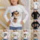 thumbnail image 2 of Ropa para niños de 8 a 14 años, linda camiseta de otoño 2023, informal, con estampado de manga larga, camisetas blancas de moda, ropa para niñas, 2 of 5