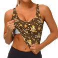 thumbnail image 3 of Gukieu Autumn With Pumpkin Harvest Print Women's Sports Vest, Low-neck U-shaped Removable Pad Sports Bra for Yoga, Exercise, Dance-X-Large, 3 of 8