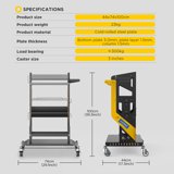 AUTOOL 3-Tier Utility Rolling Storage Cart 660 lbs Load-bearing ...
