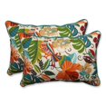 thumbnail image 1 of Pillow Perfect 594965 Indoor-Outdoor Lensing Jungle Over-Sized Rectangular Throw Pillow, Off-White - Set of 2, 1 of 6