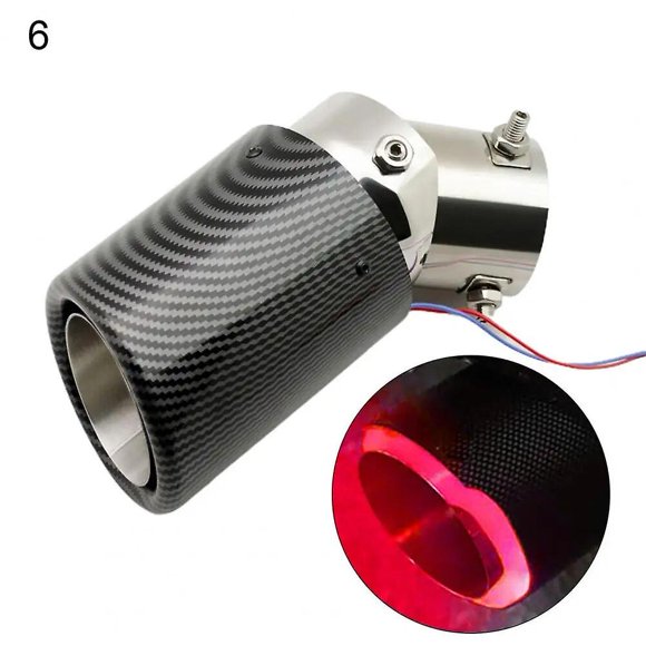 Rear Exhaust Pipe Eye-catching Protective Long Lasting LED Stainless Steel Muffler Tip For Car~17142