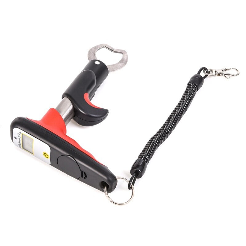 25kg/55lb Digital Fish Lip Gripper Grabber Scale Stainless Steel Fishing Tackle 