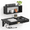 Black, variant on Brown Wall Mounted Folding Floating Nightstand with Charging Station and LED Light