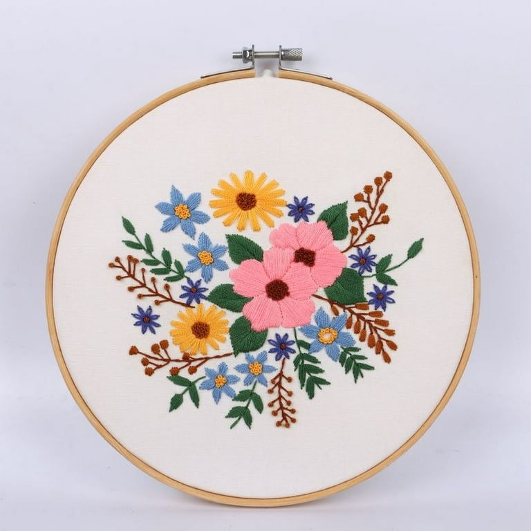 Flowers Pattern DIY Cross Stitch Kit Handmade Craft Sewing Embroidery Set