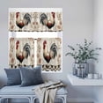 thumbnail image 6 of 3 Piece Kitchen Curtains and Valances Set White Retro Rooster Cafe Curtains 24 Inch Length Watercolor Pastoral Animals Plaid Valance & Tier Curtain for Living Room Bedroom Window 54"x18"+27"x24"*2, 6 of 6