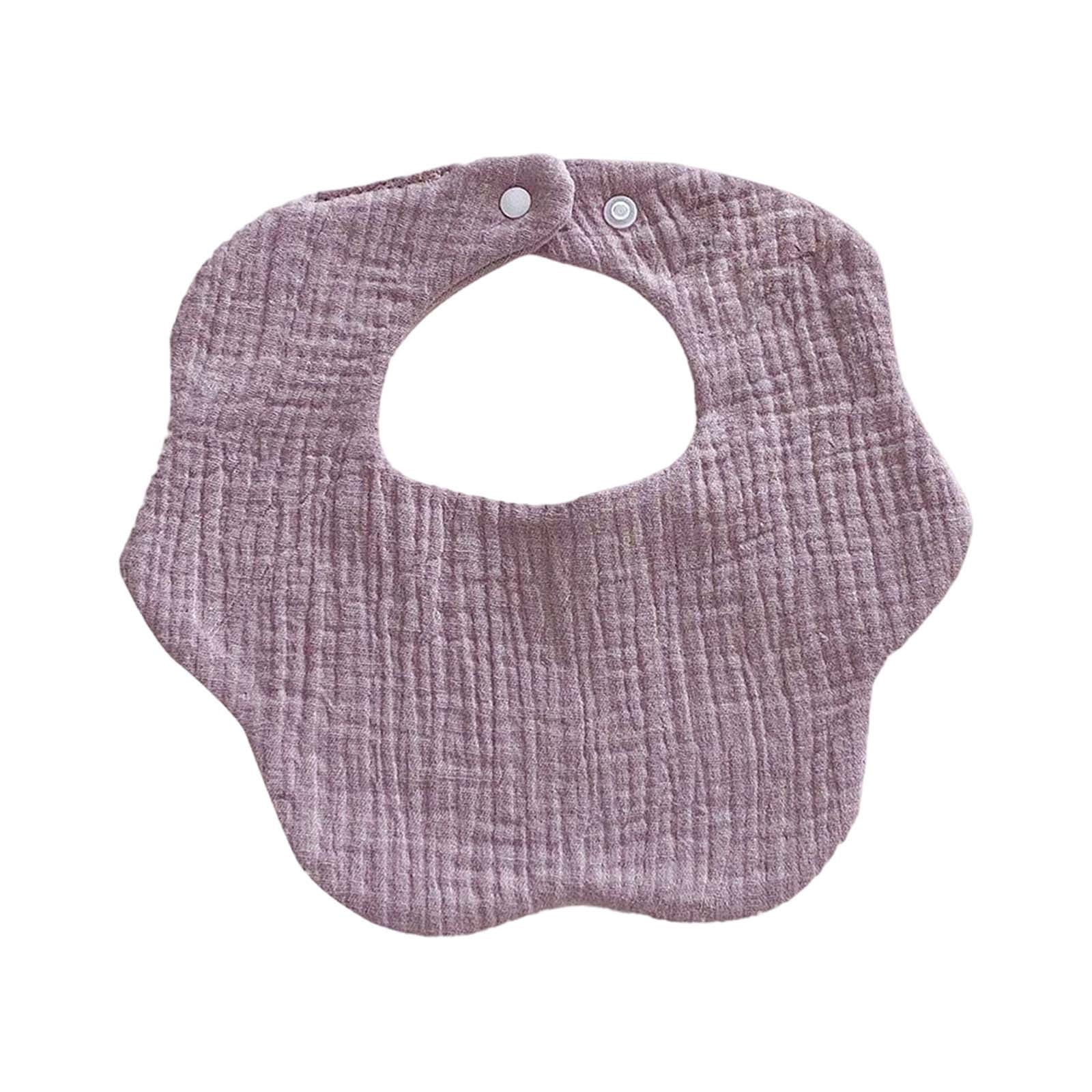Gtoiithly Baby Bibs Petal Shape Soft Absorbent Infant Drool Bibs with Adjustable Snaps for Newborns 0-24 Months Light Purple 0-1 Years