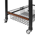 thumbnail image 6 of Alexent 3-Tier Metal Kitchen Counter Shelf Storage Cart with 3 Hooks in Black, 6 of 10