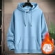 thumbnail image 1 of pstuiky hombres de manga larga, Chaqueta con capucha gruesa de manga larga de color liso para hombre Tops casuales para hombres xxl, 1 of 9