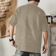 thumbnail image 5 of Men's Summer Knitted Jacquard Shirt Oversized Lapel Short Sleeve Comfortable Breathable Casual T-Shirt Top Men's Tops T-Shirt Casual Crew Neck Loose, 5 of 7