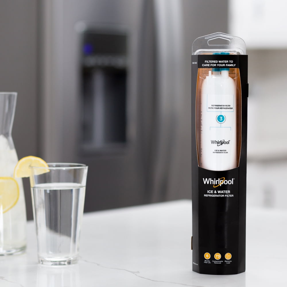 (2 pack) Everydrop by Whirlpool Ice and Water Refrigerator Filter 3, EDR3RXD1, Single-Pack, Aqua