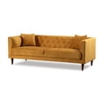 thumbnail image 2 of Calvon Mid-Century Modern Tight Back Microfiber Sofa in gold, 2 of 3