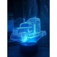 thumbnail image 5 of Luz nocturna 3D (cabeza de camión), lámpara de mesa táctil de 7 colores, luces de ilusión óptica 3D con base plana de acrílico y ABS y cable USB, como decoración del hogar y, 5 of 5