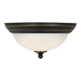 thumbnail image 2 of Stevens 13-in W LED Vintage Bronze Transitional  Flush Mount Ceiling Light Fixture White Alabaster Glass, 2 of 4