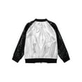 thumbnail image 6 of ZDHoor Sequins Jacket for Girls Kid & Toddler Party Long Sleeve Lightweight Zip Up Bomber Jacket Silver 12, 6 of 7