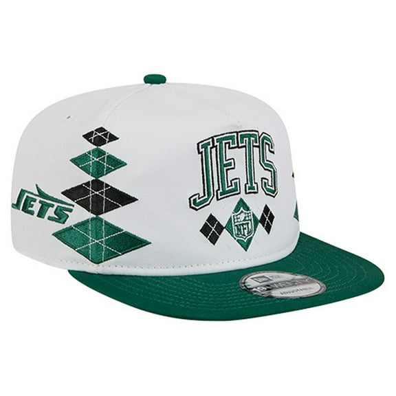 Men's New Era White New York Jets Argyle 19TWENTY Adjustable Hat
