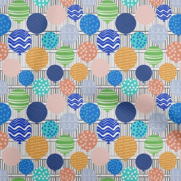 oneOone Polyester Spandex Orange Fabric Kids Ballon With Stripe Quilting Supplies Print Sewing Fabric By The Yard 56 Inch Wide