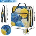 thumbnail image 3 of Water-Resistant 3-Ring Binder Organizer with Multiple Pockets Zipper Binder Bag for Office Yellow and White Chrysanthemum, 3 of 8