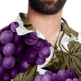 thumbnail image 5 of Grape Men's Short Sleeve Poplin Shirts, Casual Printed Button Down Tops for Summer Beach, Unisex with Spread Collar, 5 of 6