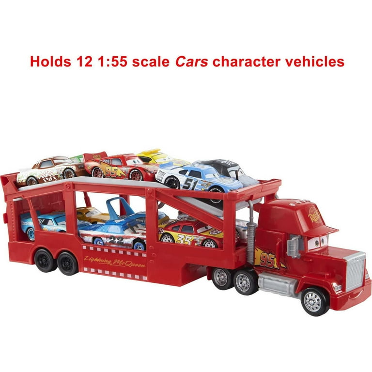 Disney Pixar Cars Mack Hauler Truck with Ramp, 13-inch Toy Transporter with  Storage for 12 Cars