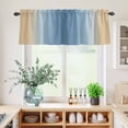 thumbnail image 5 of 3 Piece Kitchen Curtains and Valances Set Blue Yellow Ombre Cafe Curtains 24 Inch Length Farmhouse Modern Gradient Art Valance & Tier Curtain for Living Room Bedroom Small Window 54"x18"+27"x24"*2, 5 of 6