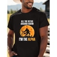thumbnail image 1 of Camiseta informal de algodón de verano para hombre con gráfico Alpha, cuello redondo, manga corta, tejido de punto, corte elástico. Ideal para fines de semana, deportes y senderismo. 100 % algodón. Pa, 1 of 6