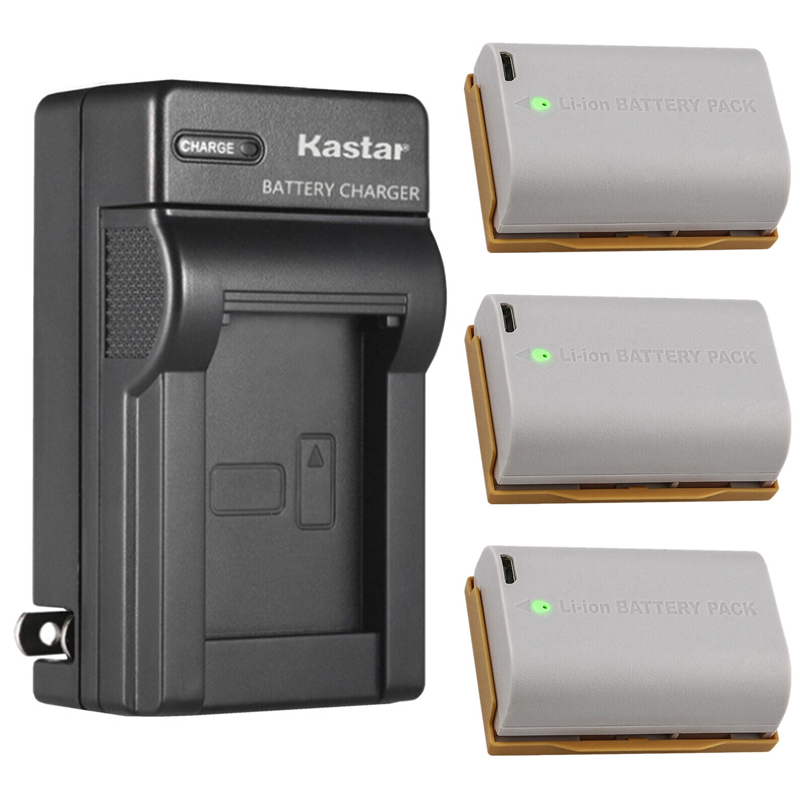 Kastar 3-Pack Battery and AC Wall Charger Replacement for Canon LP-E6 LP-E6N LP-E6NHBattery Z CAM E2C Professional 4K Cinema Camera Marshall On-Camera HDMI Monitor IKAN On-Camera HDMI Monitor
