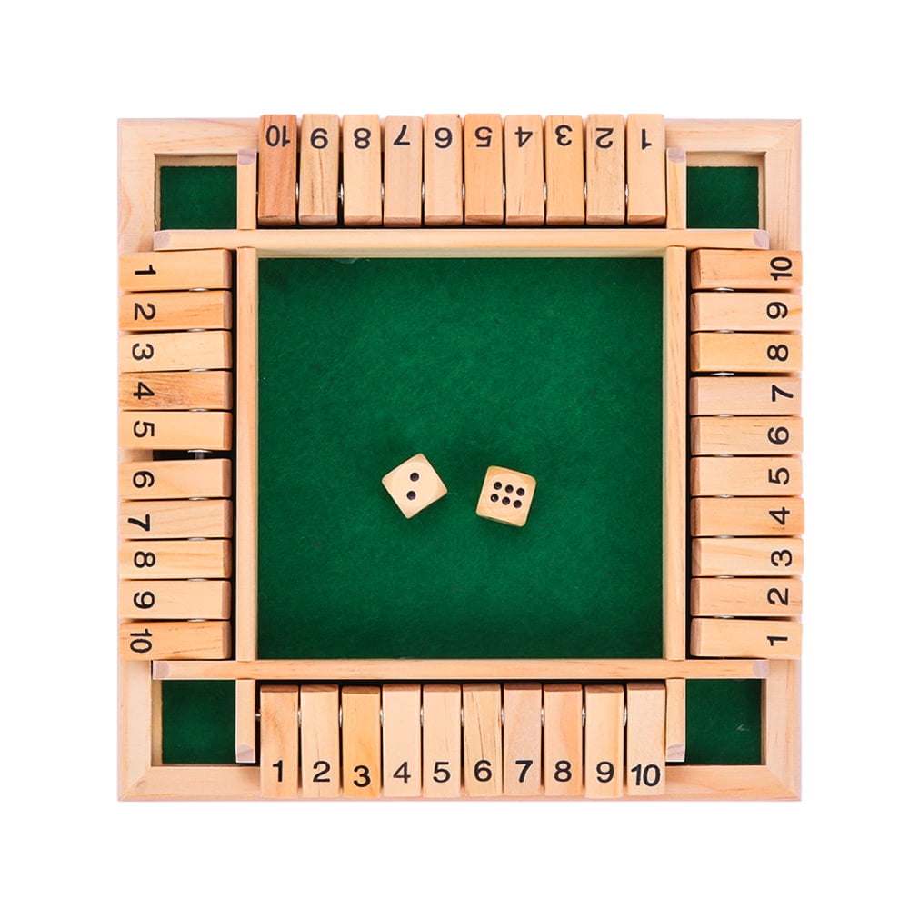 1 Set Shut The Box Dice Board Game Wooden Flaps & Dices Game 4 Players Pub  Bar Party Supplies Family Entertainment For Kids & Adults STYLE 2-GREEN  STYLE 2-GREEN - Walmart.com