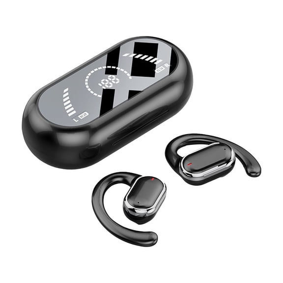 Open Ear Headphones Wireless Bluetooth 5.3, True Wireless Open Ear Earbuds with Mic, Dual Link Open Owls Hanging Earphones Lightweight 7.3g, 60Hrs Playtime, for Sports Running Workout