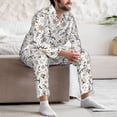 thumbnail image 7 of Fotbe Pirate skulls Pattern Long Sleeve Pajama Set for Men,Sleepwear Set,2-piece Loungewear Set,Soft PJs Comfy Nightwear with Pockets-Medium, 7 of 7
