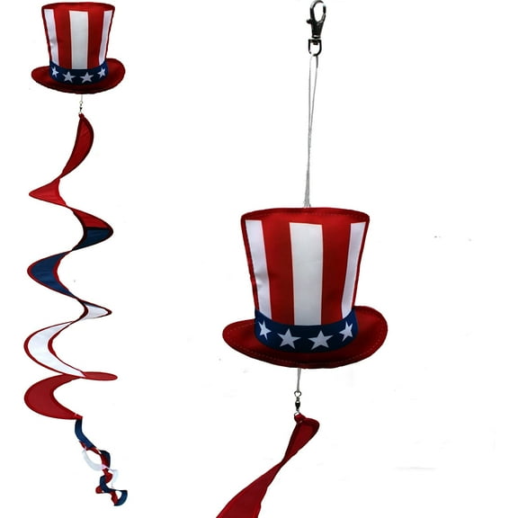 President's Day Patriotic Wind Spinner - 6" x 40" Long, Porch Wind Twirler, Memorial Day, USA, 4th of July, Christmas