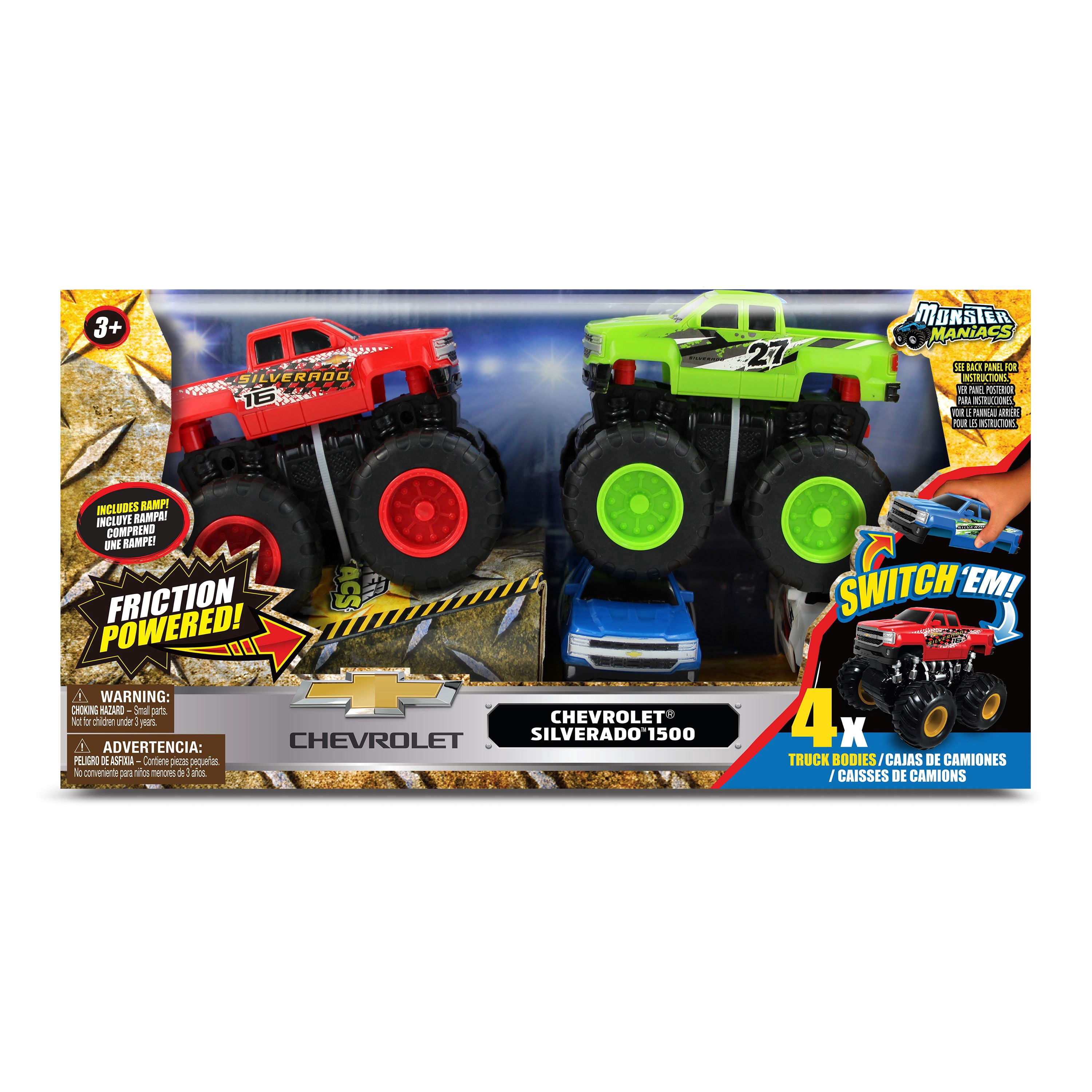 Jam'N Products - Chevy Silverado 1500 Friction Switch'Em Power Toy Vehicle Gift Set - 3 Years and up