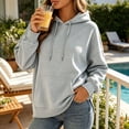 thumbnail image 3 of SYwaren Women's Oversized Hoodie Pullover Long Sleeve Casual Sweatshirt with Pockets Side Slit Tops, 3 of 9