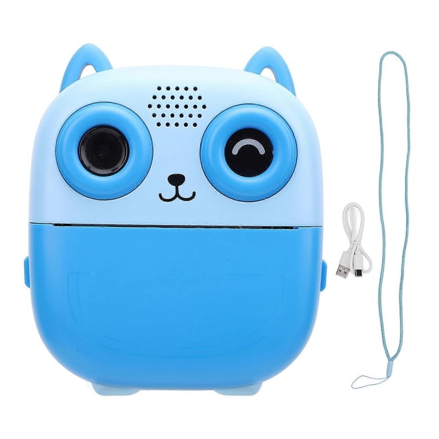 Instant Print Camera 1080P 48MP Digital Video Camera Thermal Printing Dual HD Camera 2.4 Inch Screen Music Game Play 1300mAh Battery Blue