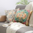 thumbnail image 6 of Throw Pillow Cover 18"x18" Boho, Vintage Persian Pillow Cover Ethnic Decorative Pillow Cases Home Outdoor Square Green Pink Pillowcase for Bed Sofa Couch, 6 of 6