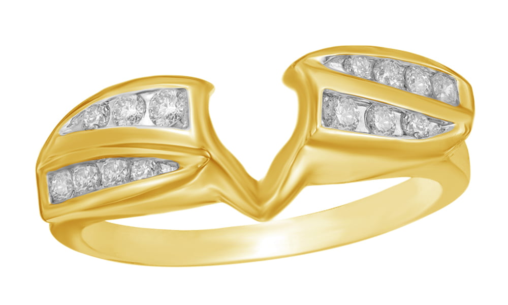 1/2ct Diamond Guard Ring Insert Enhancer 14K White Gold