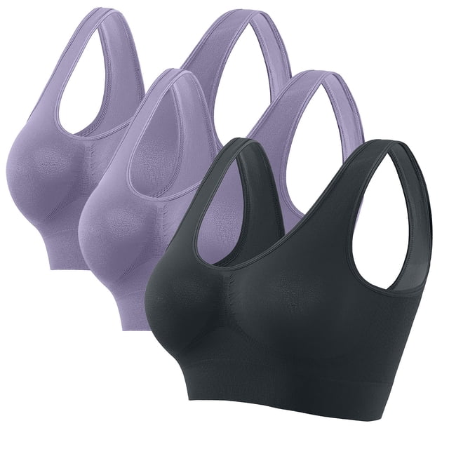 Fiudx Sujetador Deportivo Sin Aros, Sin Costuras, para Yoga, con Almohadillas Extraíbles, para Verano, para Uso Diario, para Fitness, Ligero, Suave y Comodo.