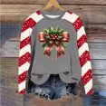 thumbnail image 2 of asdoklhq Long Sleeve Shirts for Women Winter Christmas Round Neck Hoodless Raglan Sleeve Long Sleeve Sweater Top Gray M, 2 of 5