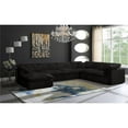 thumbnail image 2 of MAKLAINE Contemporary Modular Down Filled Overstuffed U-Shaped Sectional with Soft Velvet Upholstery, 7-Seater, Armless, Black, 2 of 7