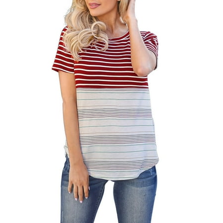 

Women Maternity T-Shirts Nursing Tops Patchwork Striped Breastfeeding T-Shirt Tshirts Tee Top Female Dailywear
