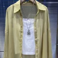 thumbnail image 3 of Camisa de protección solar para mujer, blusas transparentes finas de manga larga para verano 2024, abrigos para mujer, camisas casuales holgadas para mujer, ropa de calle de moda, 3 of 5