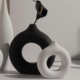 thumbnail image 4 of Nordic Ceramic Vase Decor Donuts Flower Pot Room Decoration White,S, 4 of 5