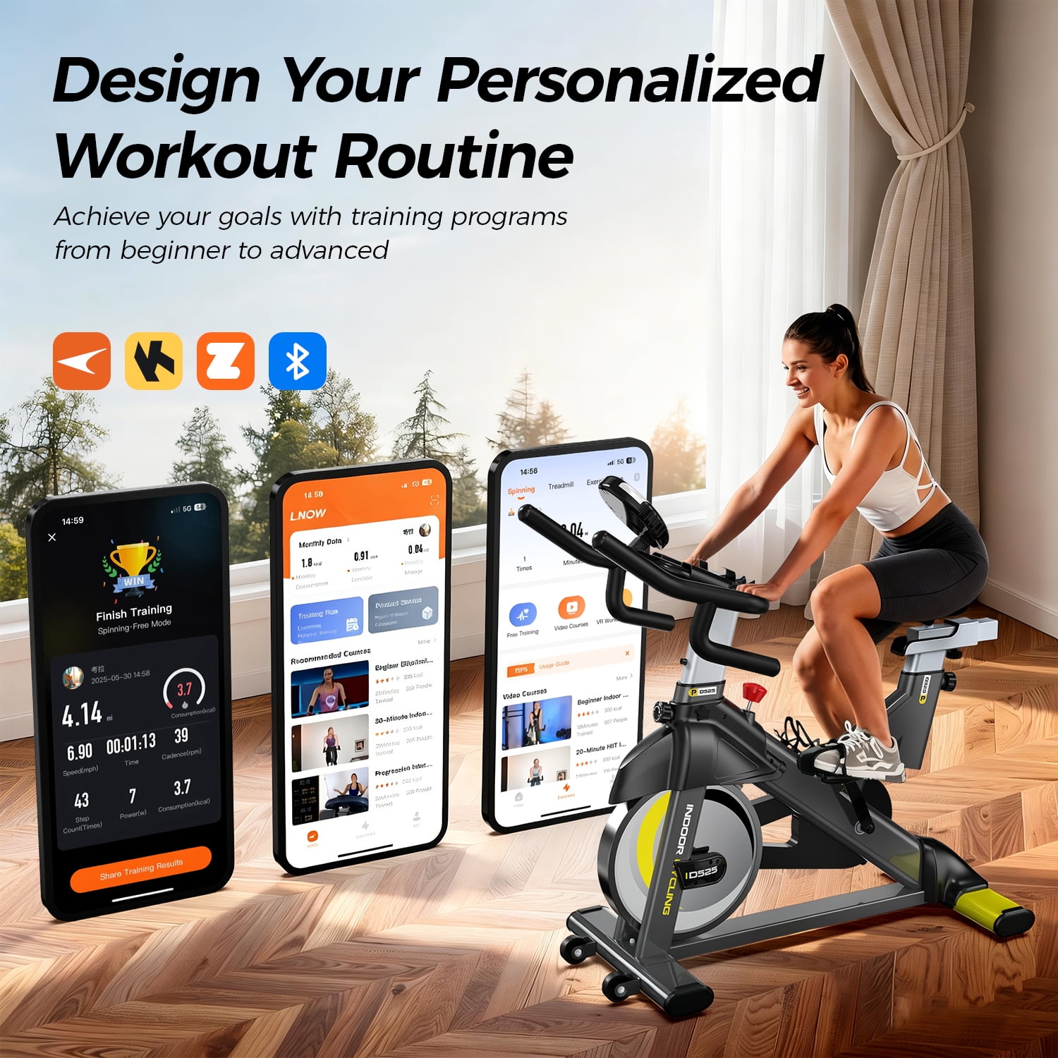 Pooboo Exercise Bikes Cardio Workout Cycling Bicycle Training Indoor Cycling Bike Stationary Bike with LCD Monitor Weight up to 350 lbs