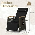 thumbnail image 3 of Costway Fauteuil Inclinable en Osier pour Patio, 1 Pce, avec Dossier et Repose-Pieds Réglables, Table d'Appoint Rabattable, 3 of 9