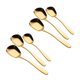 thumbnail image 1 of 6 Piezas / Juego de Cucharas Planas de Acero Inoxidable Sopa de Plata China Café Té Cena Conjuntos de Cuchara de Oro Accesorios de Cocina-Oro, 1 of 5